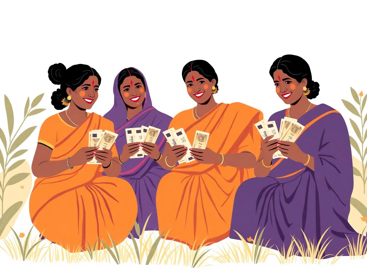 Women self-help group members benefiting from YoursPay group loan in Tamil Nadu