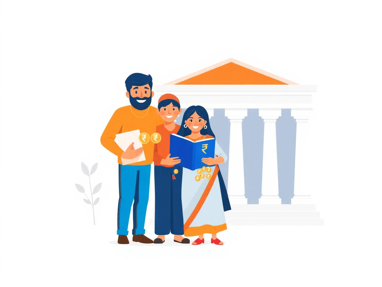 Indian family opening a YoursPay savings account in Salem