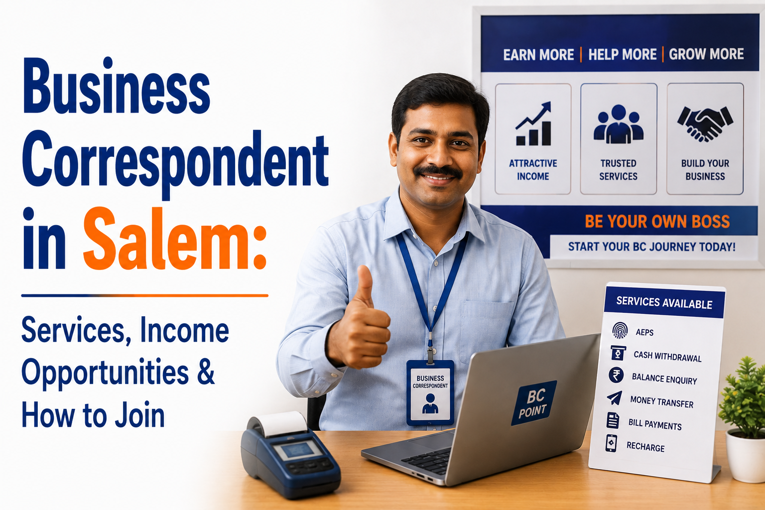 Business Correspondent in Salem Services, Income Opportunities & How to Join